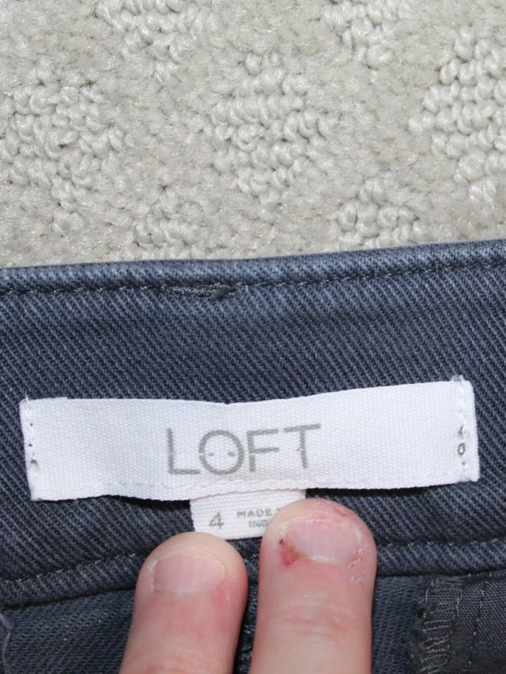 Loft Size 4 Bluish Grey Twill Mid Rise Flat Pocket Wide Leg Pants